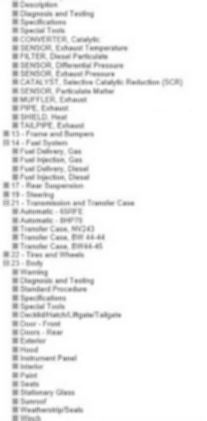 Ram 1500 service manual table of contents