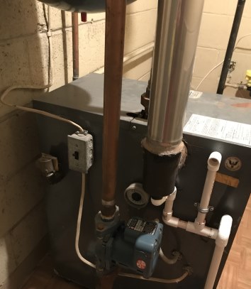 old out, new boiler in